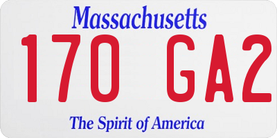 MA license plate 170GA2