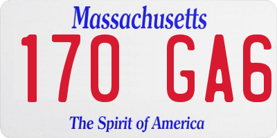MA license plate 170GA6