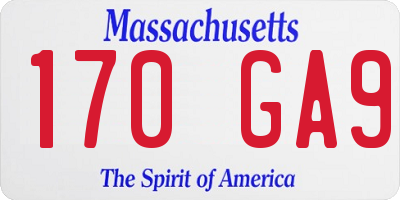 MA license plate 170GA9