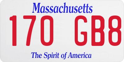 MA license plate 170GB8