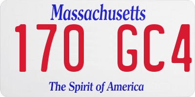 MA license plate 170GC4