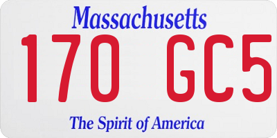 MA license plate 170GC5