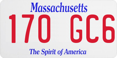 MA license plate 170GC6