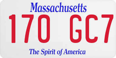 MA license plate 170GC7