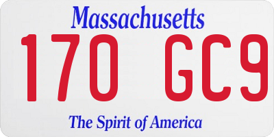 MA license plate 170GC9