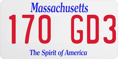 MA license plate 170GD3