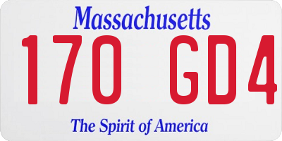 MA license plate 170GD4