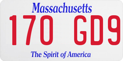 MA license plate 170GD9