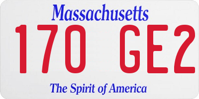 MA license plate 170GE2