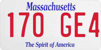 MA license plate 170GE4