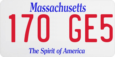 MA license plate 170GE5