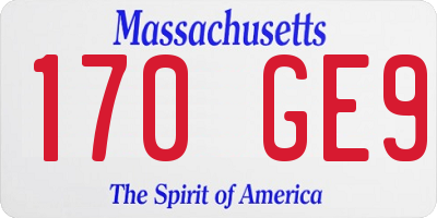 MA license plate 170GE9