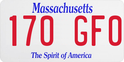 MA license plate 170GF0