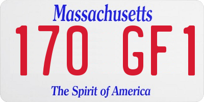 MA license plate 170GF1