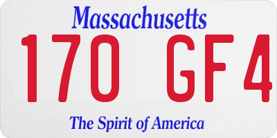 MA license plate 170GF4