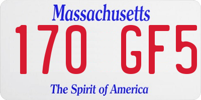 MA license plate 170GF5