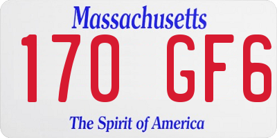 MA license plate 170GF6
