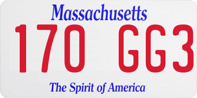 MA license plate 170GG3