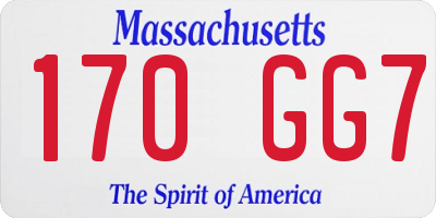 MA license plate 170GG7