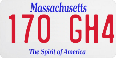 MA license plate 170GH4