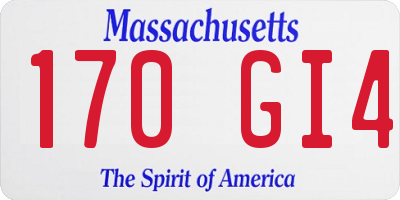 MA license plate 170GI4