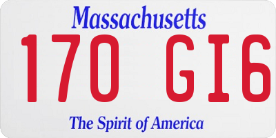 MA license plate 170GI6