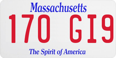 MA license plate 170GI9