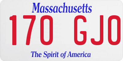 MA license plate 170GJ0