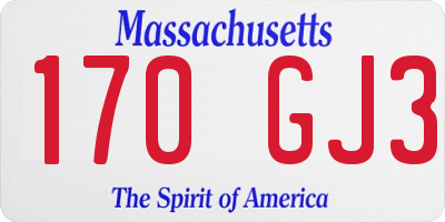 MA license plate 170GJ3