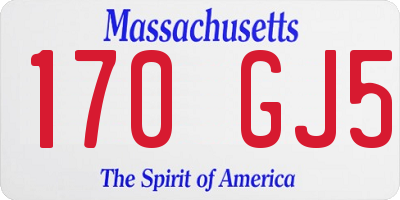 MA license plate 170GJ5