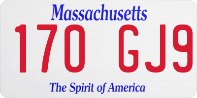 MA license plate 170GJ9