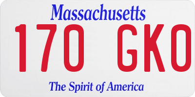 MA license plate 170GK0