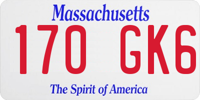 MA license plate 170GK6