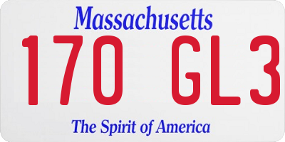 MA license plate 170GL3