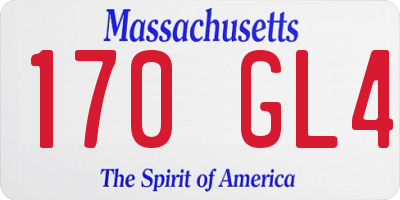 MA license plate 170GL4