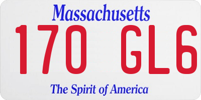 MA license plate 170GL6