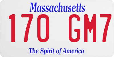 MA license plate 170GM7