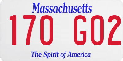MA license plate 170GO2