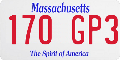 MA license plate 170GP3