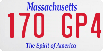 MA license plate 170GP4