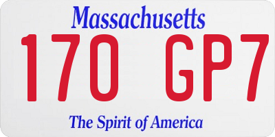 MA license plate 170GP7