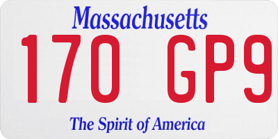 MA license plate 170GP9