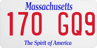 MA license plate 170GQ9