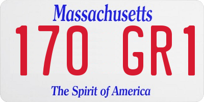MA license plate 170GR1