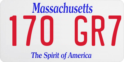 MA license plate 170GR7