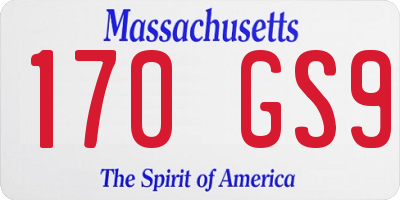 MA license plate 170GS9