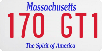 MA license plate 170GT1