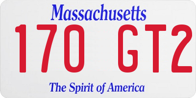 MA license plate 170GT2