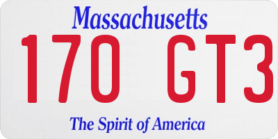 MA license plate 170GT3