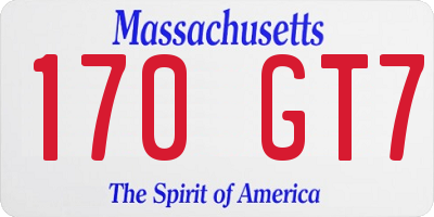 MA license plate 170GT7